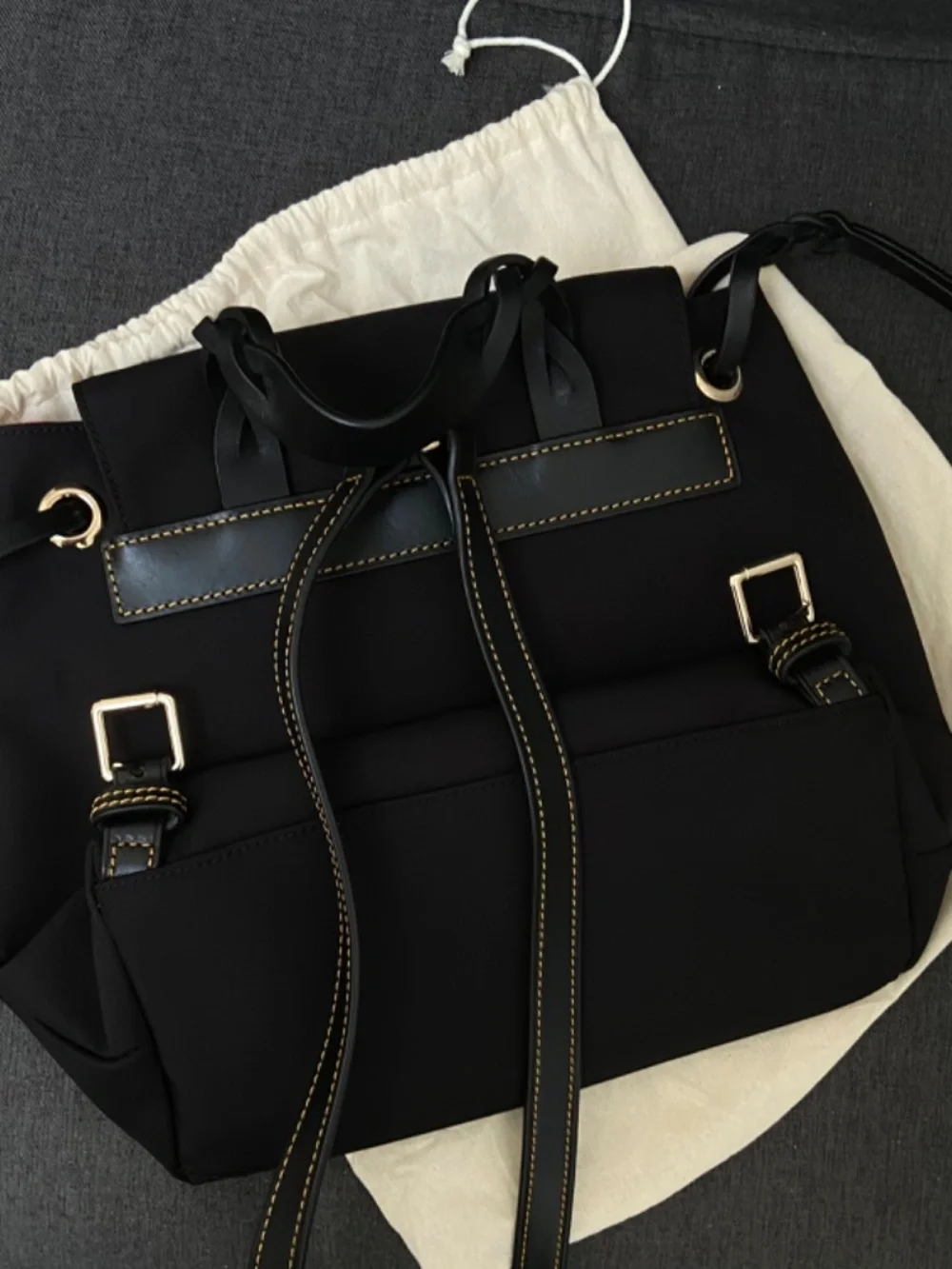 Dooney & Bourke Nylon Flap Backpack Black